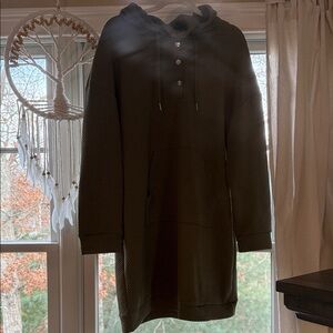 Army Green Long Sleeve sweatshirt Dress